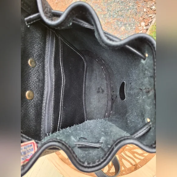 Vintage Dooney & Bourke Black AWL Pebbled Leather Mini Canyon Backpack - Picture 12 of 14